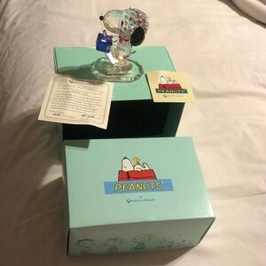Peanuts Crystal Snoopy Figurine in Clear with Blue Accents -